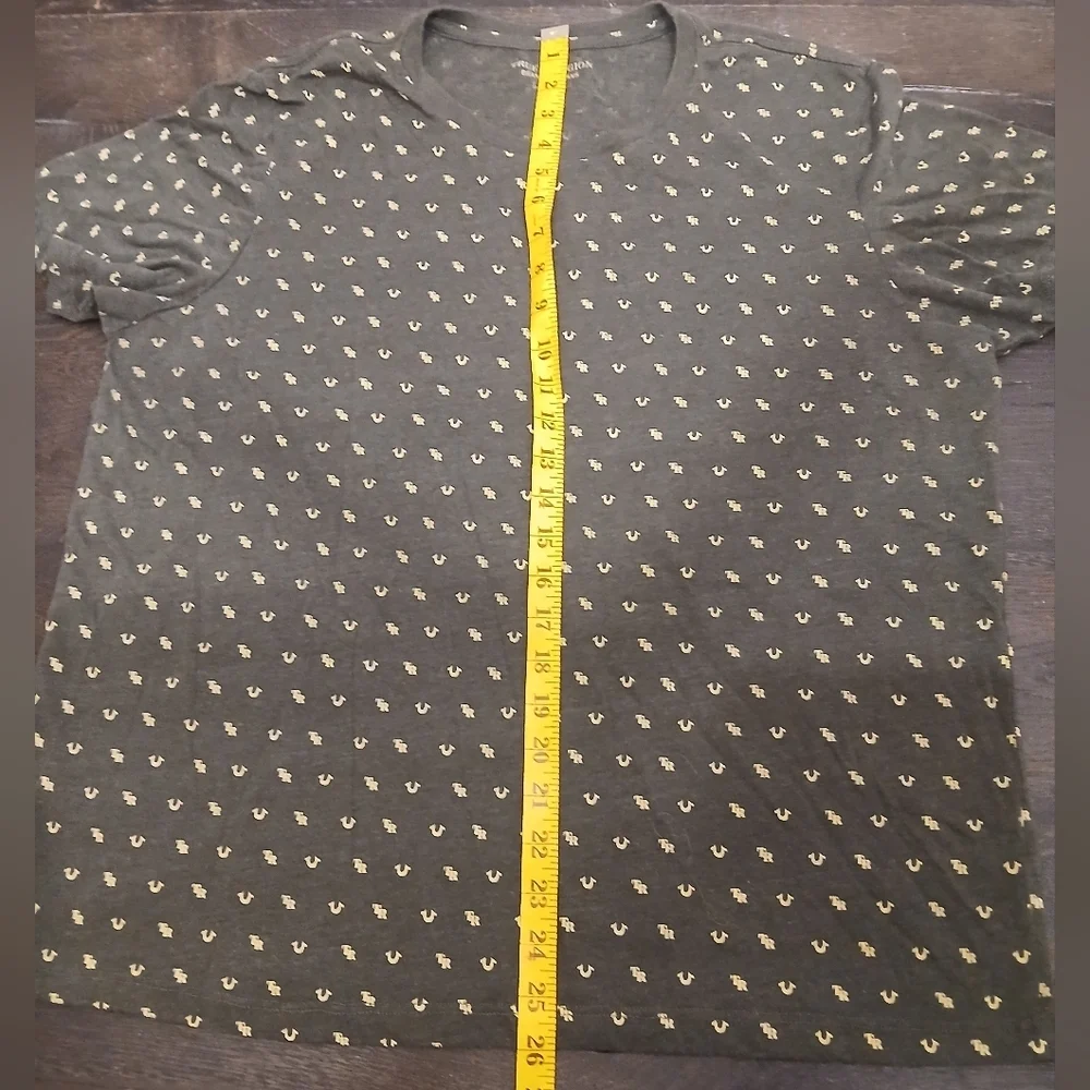 Vintage True Religion Monogram Olive Green Men's T-Shirt Size:2XL